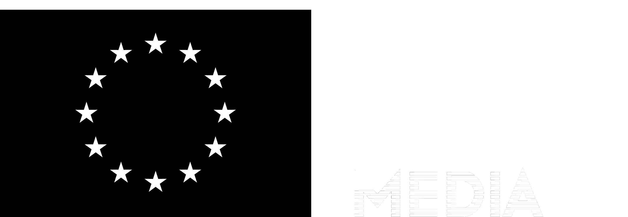 EU flag-Crea EU + MEDIA [B&W] IS